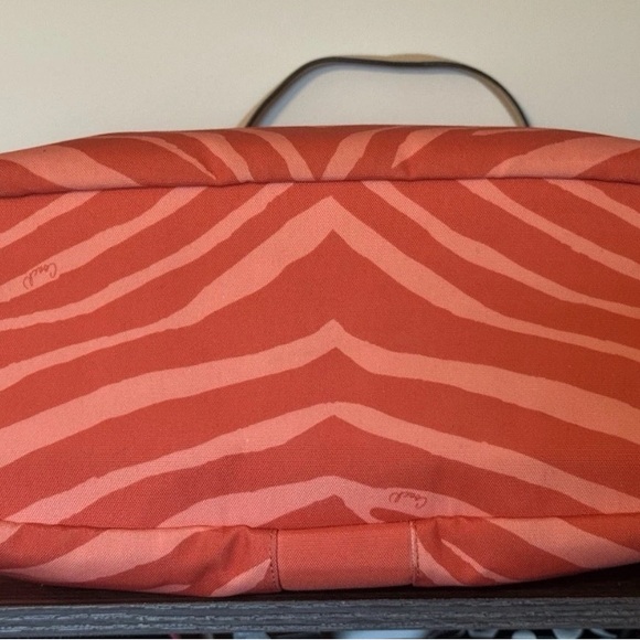 COACH Signature Devin Zebra Print Orange Coral Tote F24022 & Wallet/coin/scarf! - Picture 10 of 16